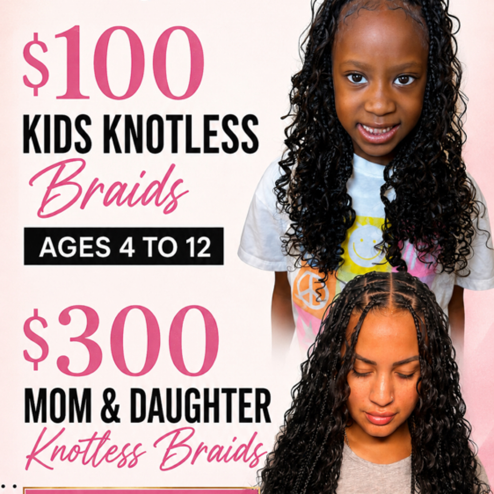 $100 Kid Knotless at Meenahsbeauty in Clifton, NJ