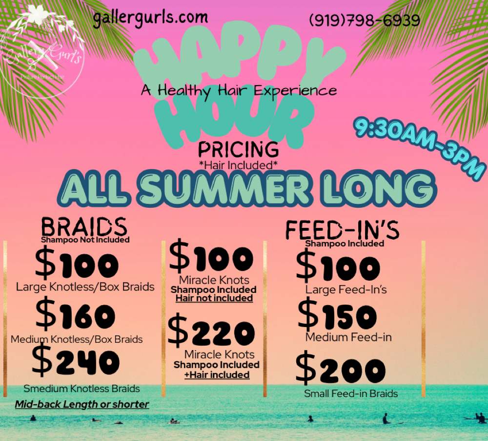 Happy Hour Pricing* at Gallery Gurl’s in Raleigh, NC