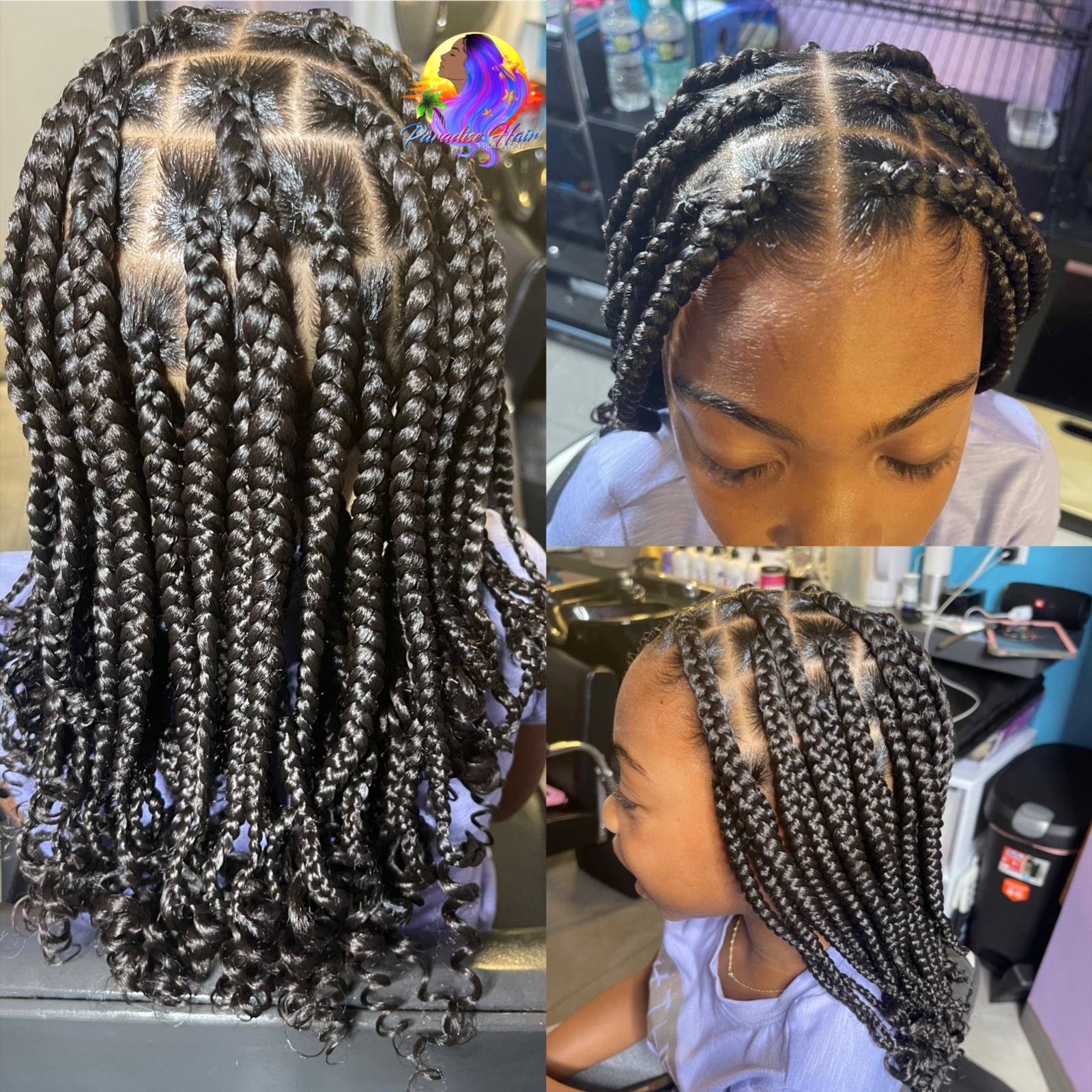 Children’s Knotless Box Braids at Paradise Hair Promotions in Bedford Heights, OH