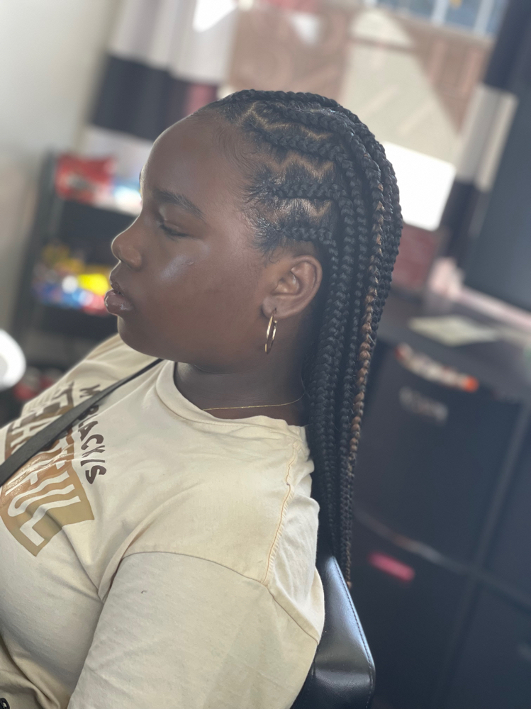 Half Feed-in Half Knotless Braids