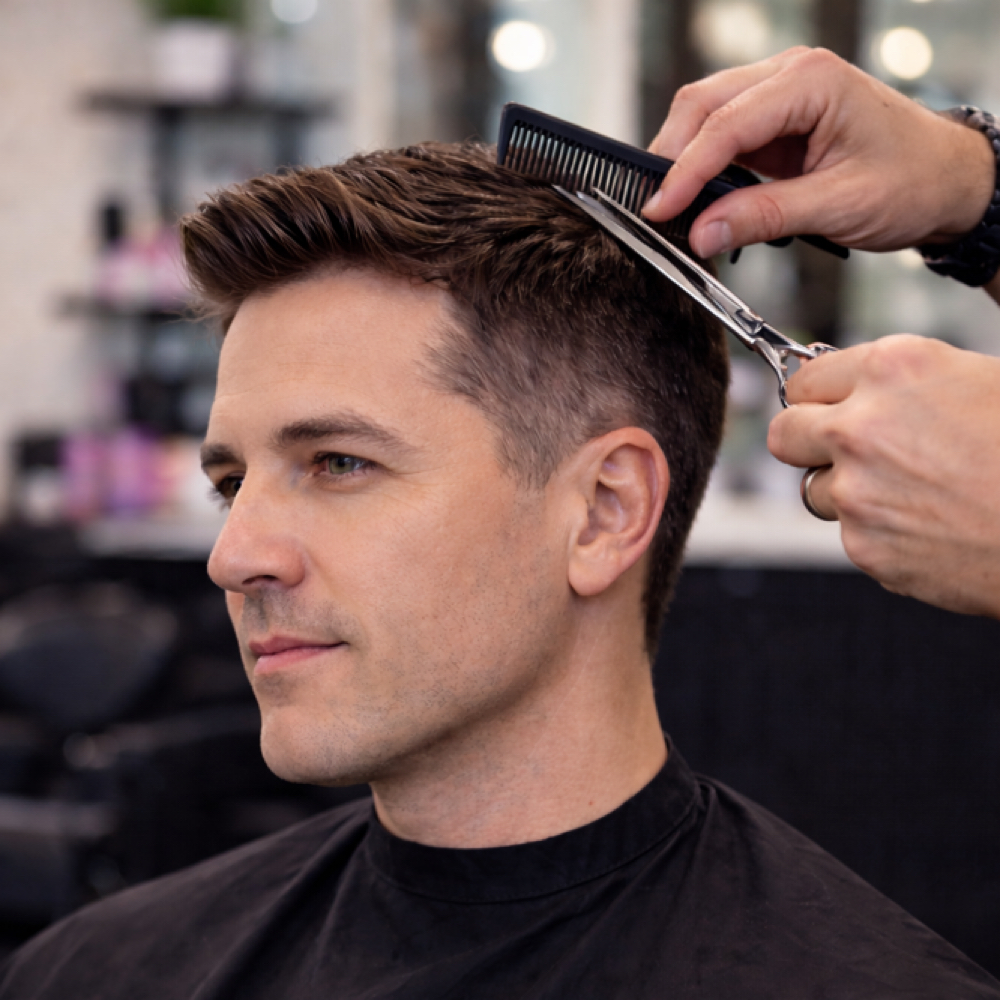 Men's Haircut at Mercia's Hair Boutique-Haircuts, Color, Curls & Keratin in Brooksville in Brooksville, FL