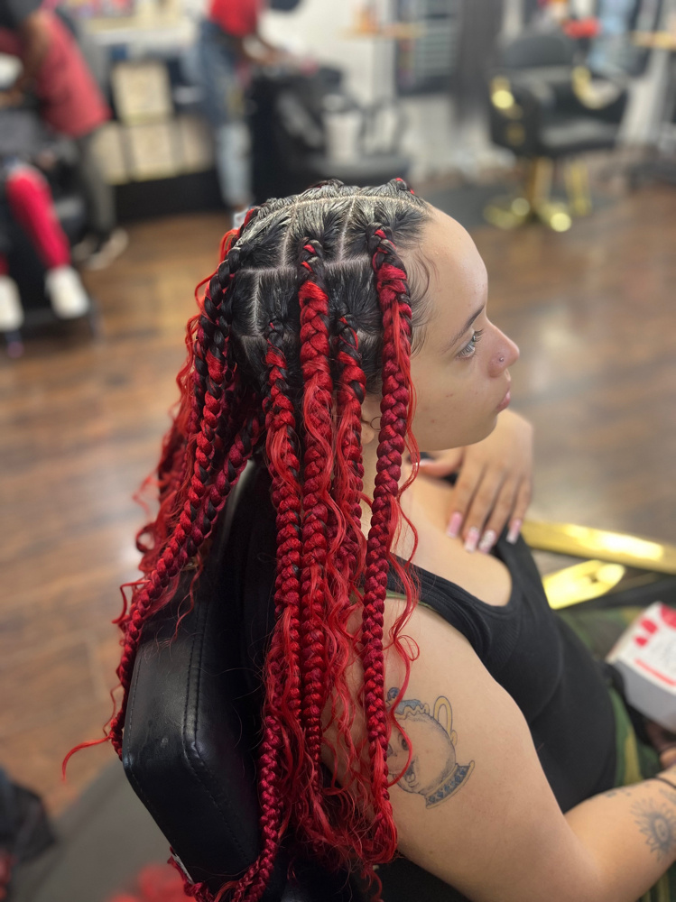 Large Knotless Boho Braids