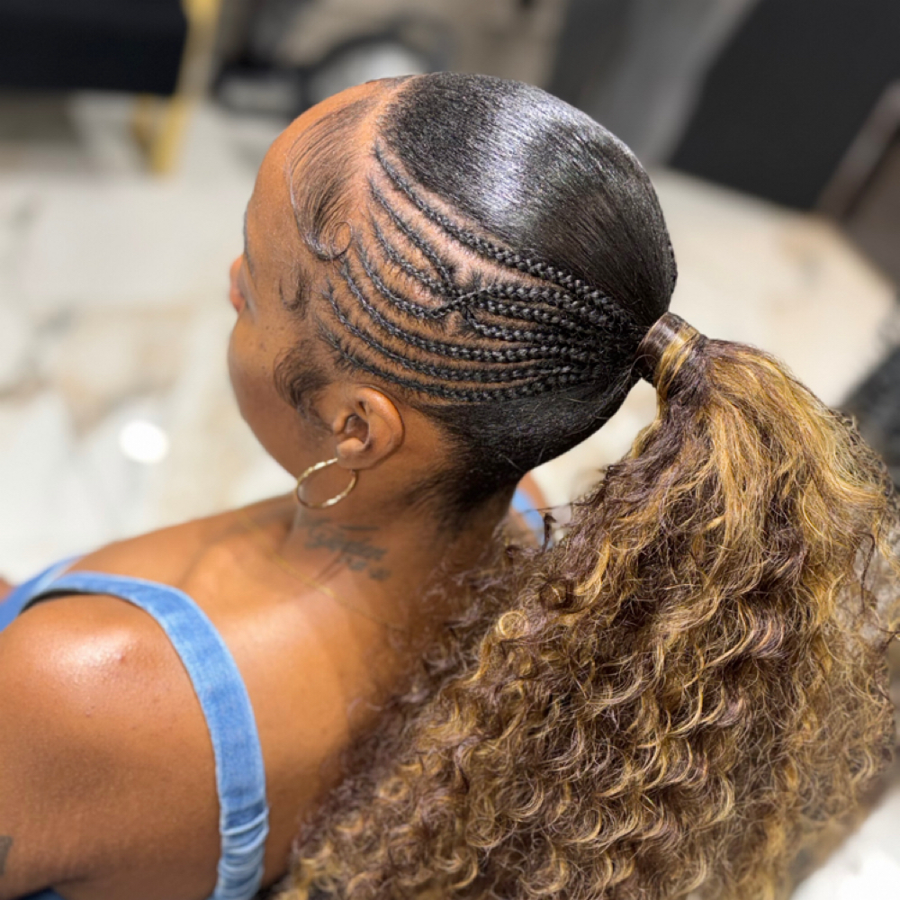 Half Braids Half Ponytail at Hands Of Beauty By Kevionna in Racine, WI