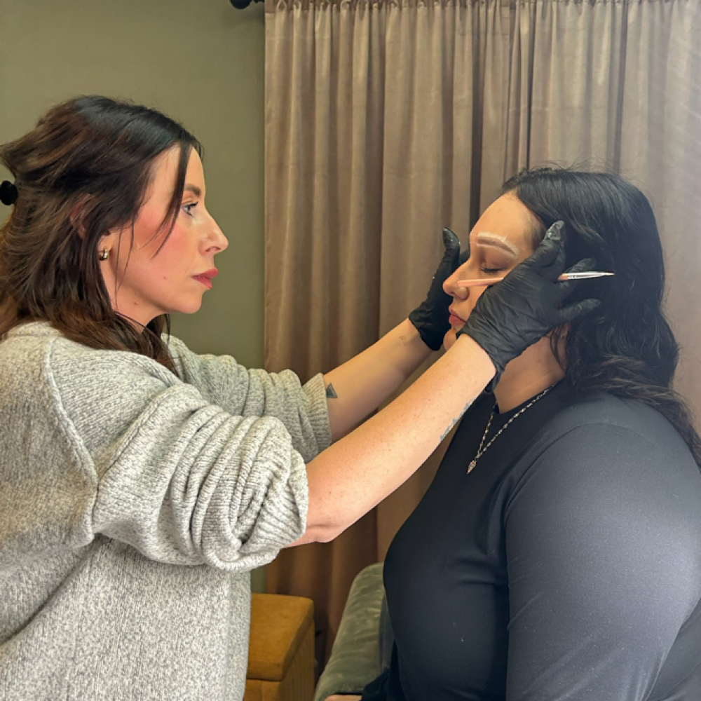 Microblading consultation at Brow Game Microblading in Nashville, TN