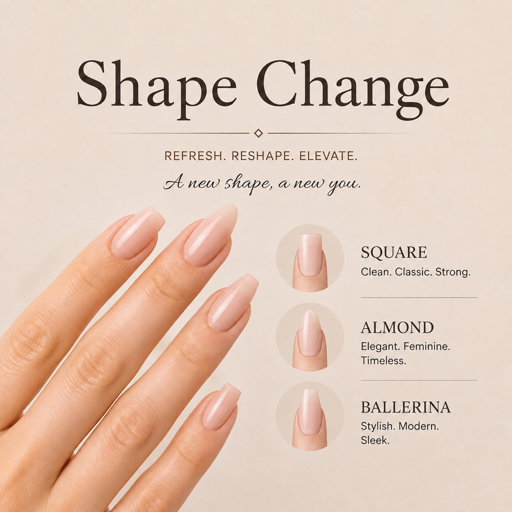 Nail Shape Change at LIO nail studio - beauty salon in Boca Raton, FL