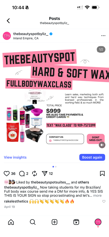 Wax Class Or Brow Class at The beauty spot in Montclair, CA