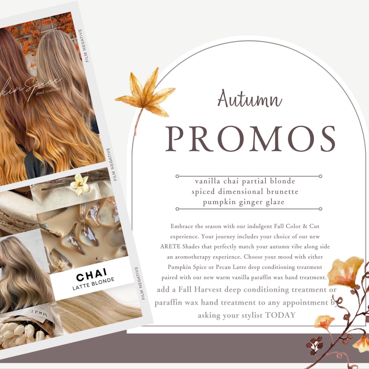 Autumn Packages (9/15-11/21) at CURA Salon in New Cumberland, PA