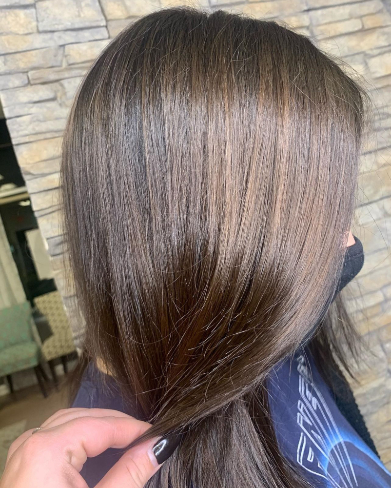 Color Retouch On Long Length Hair