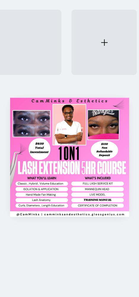 1on1 Lash Training Course *5hrs* 💗