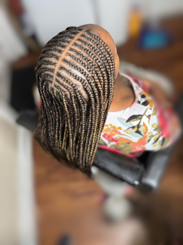 Middle Part Feed-ins at KissedByKe Styles in Ruston, LA