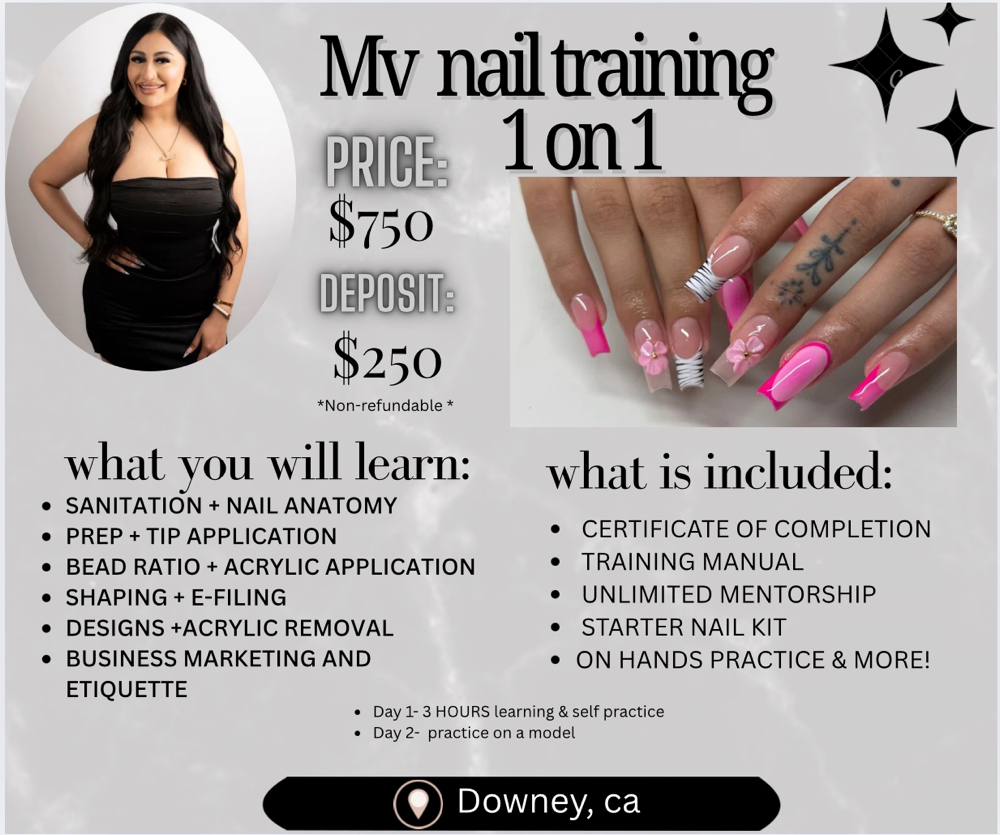 MV Nail Training at Mv.nailzz in Downey, CA