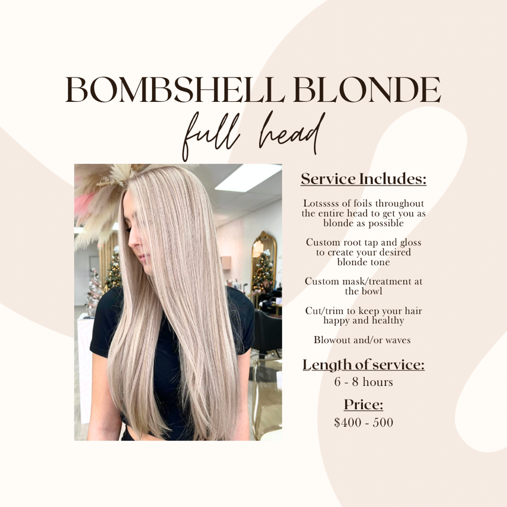 Bombshell blonde (full head)