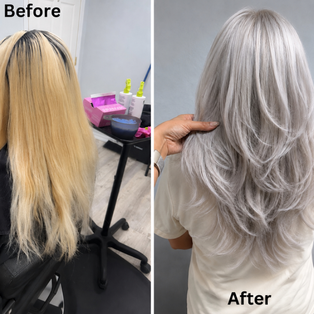 Grey Hair & Blonding Consult 🖤 at VR Hair in Spokane Valley, WA