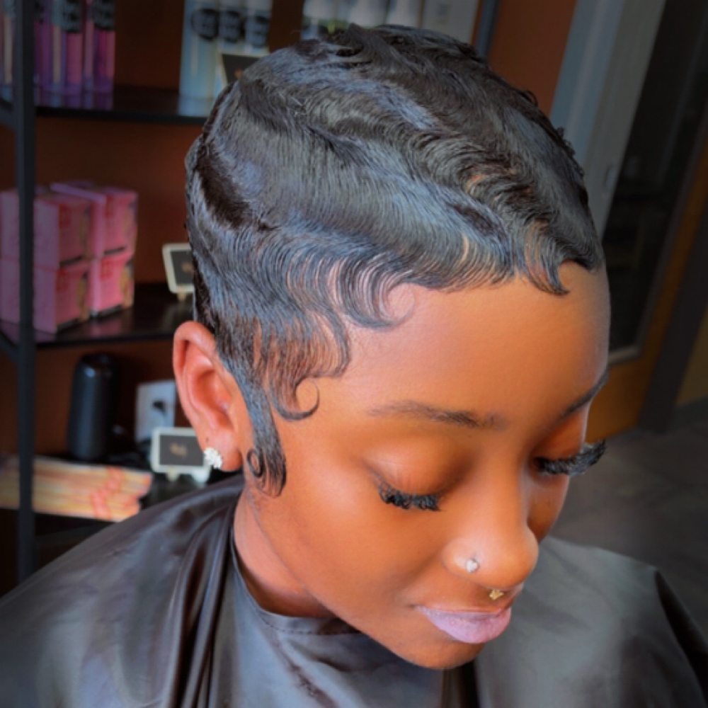 Relaxer Retouch + Finger Waves at serve. in Fort Worth, TX
