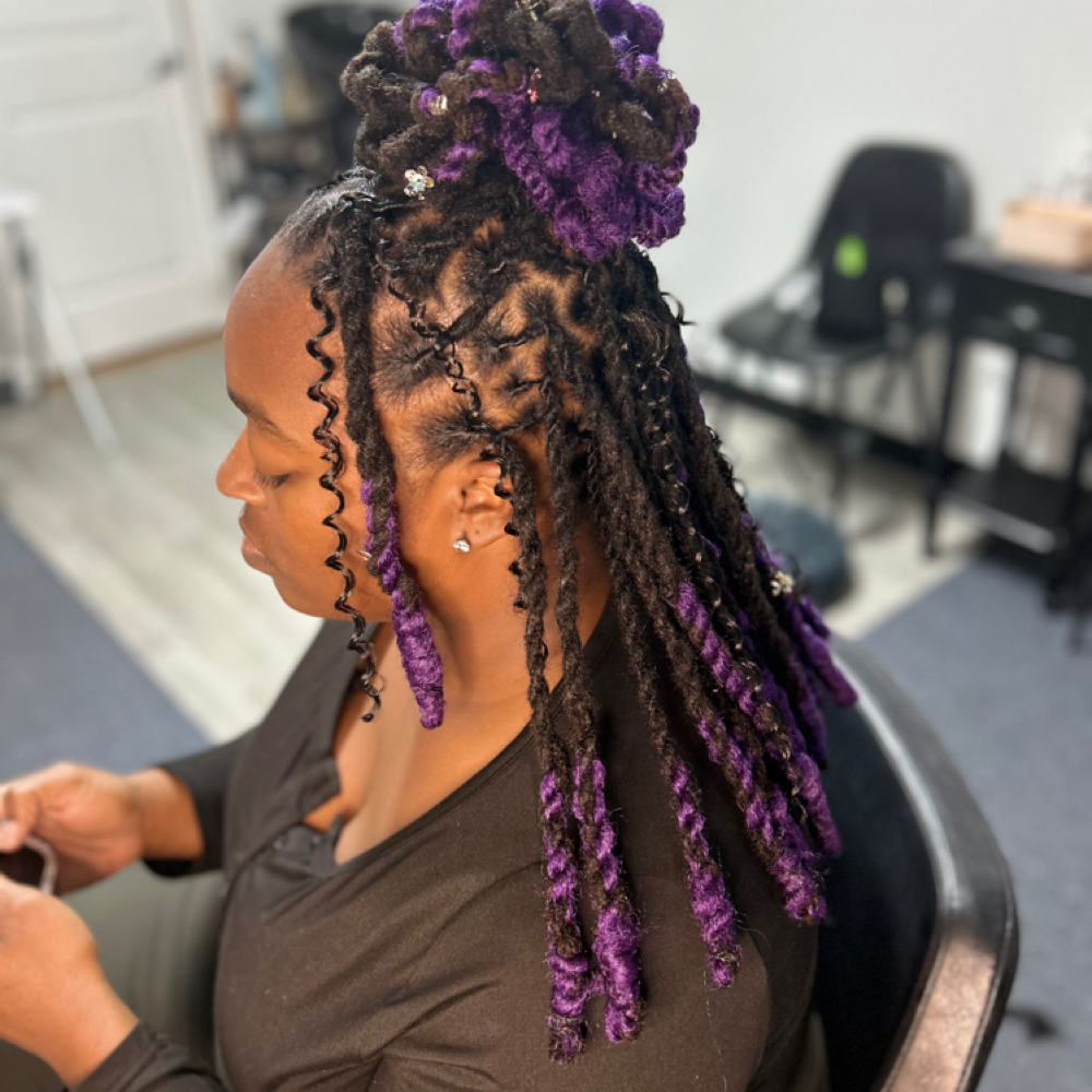 Extended Locs(twists w/ added hair) at Curl Conscious by Nique in Raleigh, NC