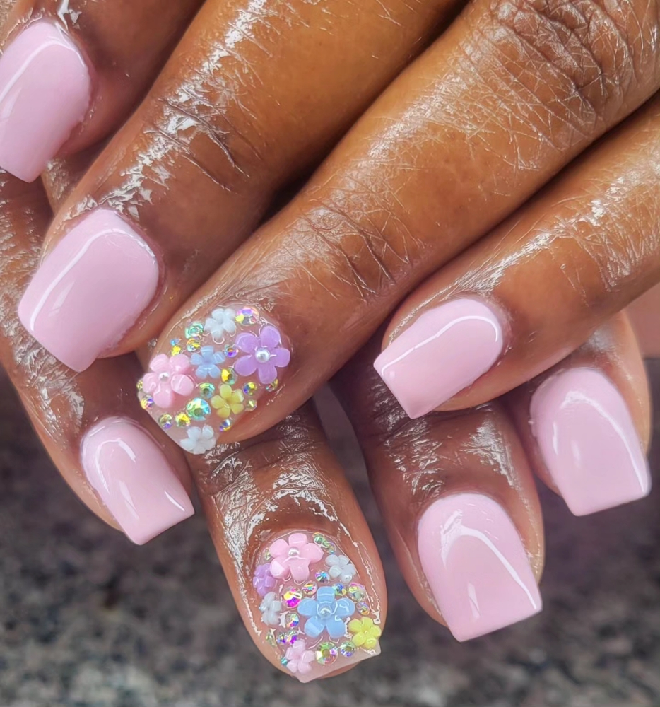Clear Acrylic Fullset Short