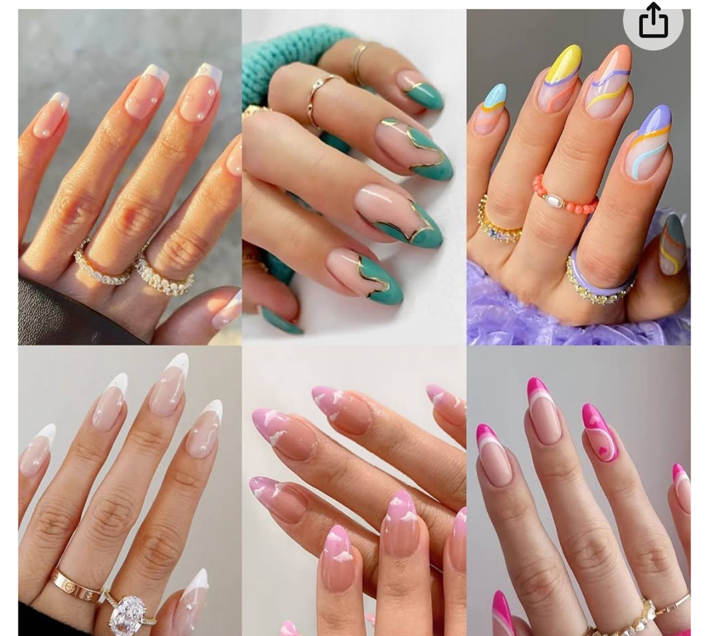 Full Set Nails With Designs
