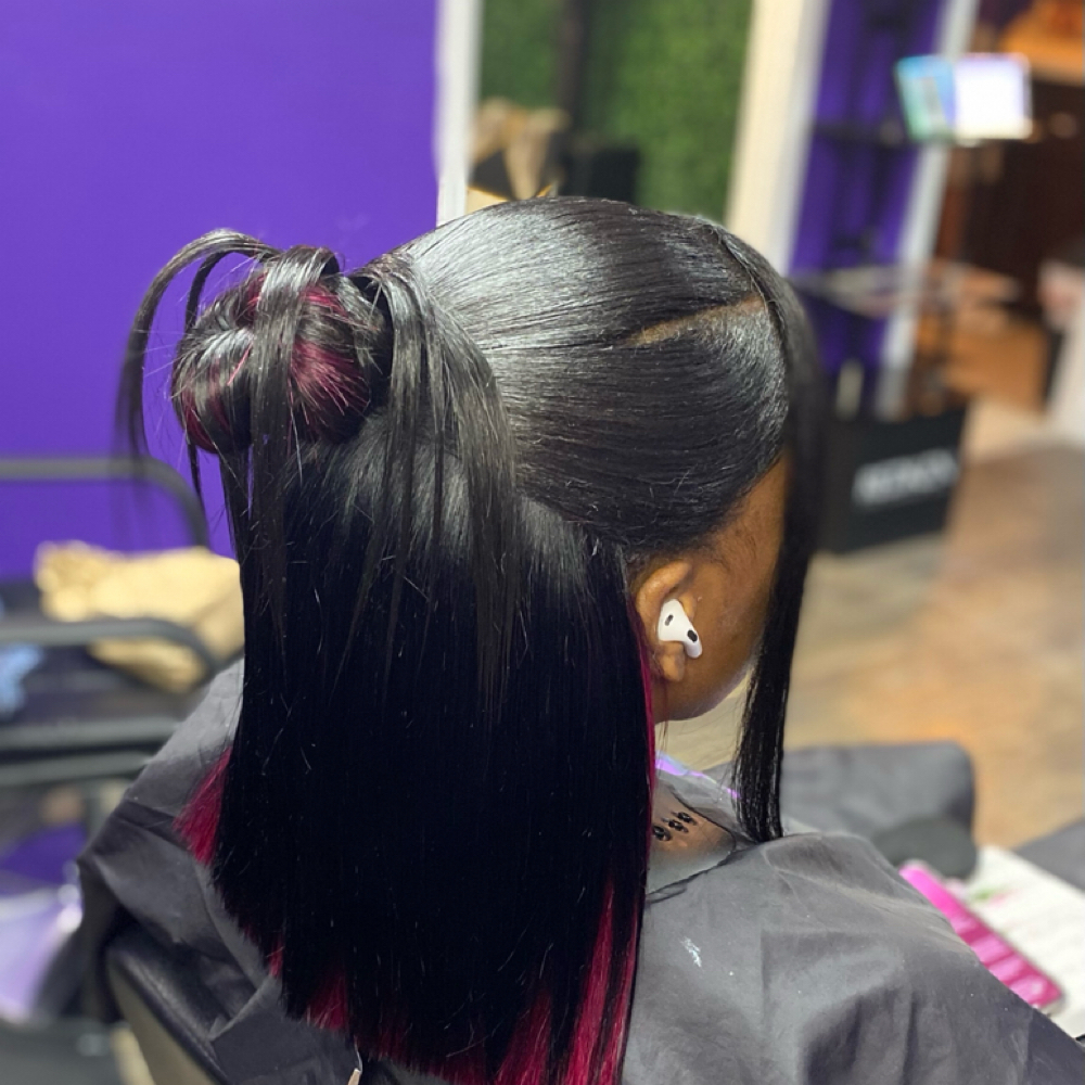Half Up/ Half Down Quickweave at Spoiled Bhaddie Beauty Studio in Live Oak, TX