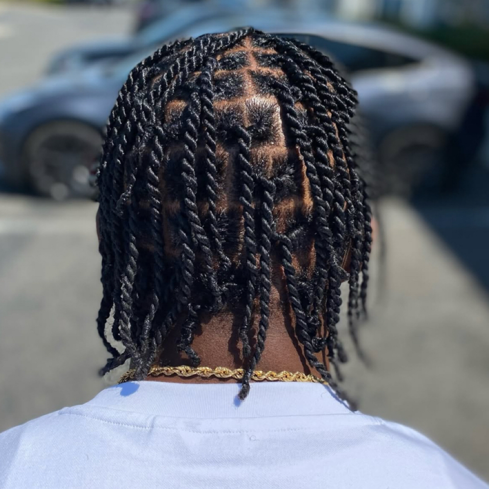 Invisible Locs (medium) at Queen’z & King’z Barber Salon in Murrieta, CA