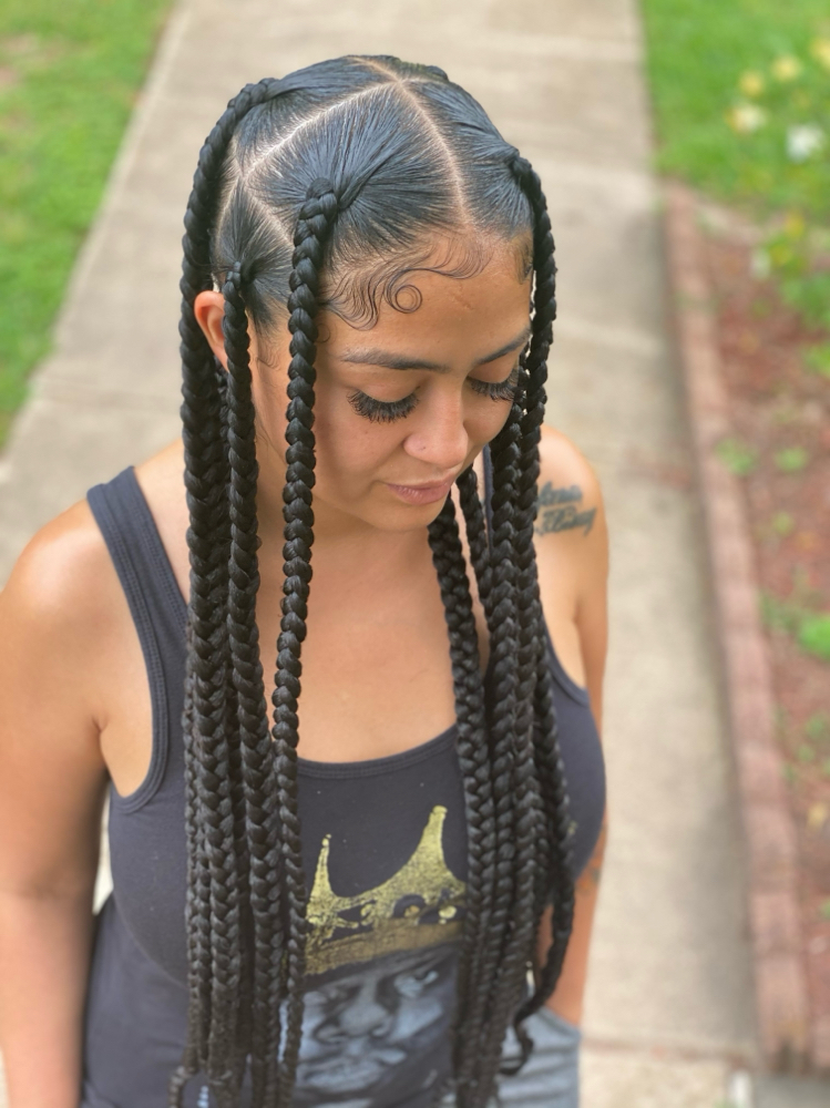 Jumbo knotless braids at Braids By Aurora in Houston, TX