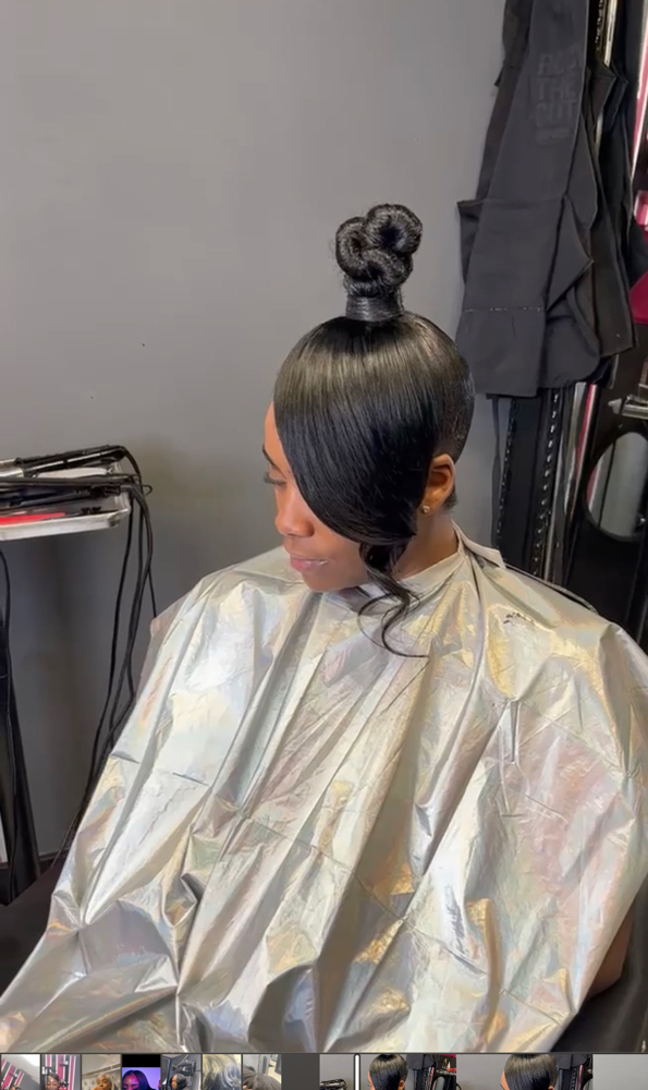 Knot Bun w/Bang