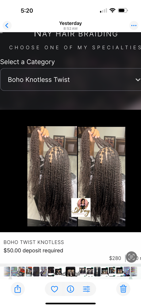 Boho Twist Knotless at NAY HAIR BRAIDING in Springhill, FL
