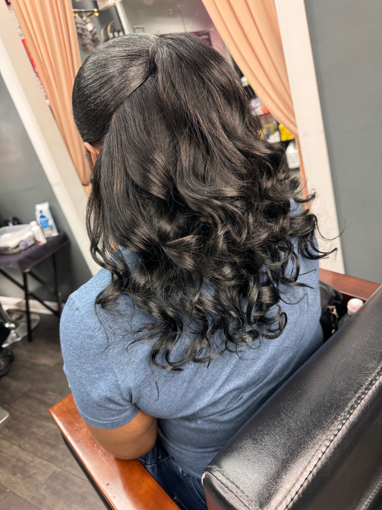 Half up Half Down Styling at Sanare Studio in Catonsville, MD