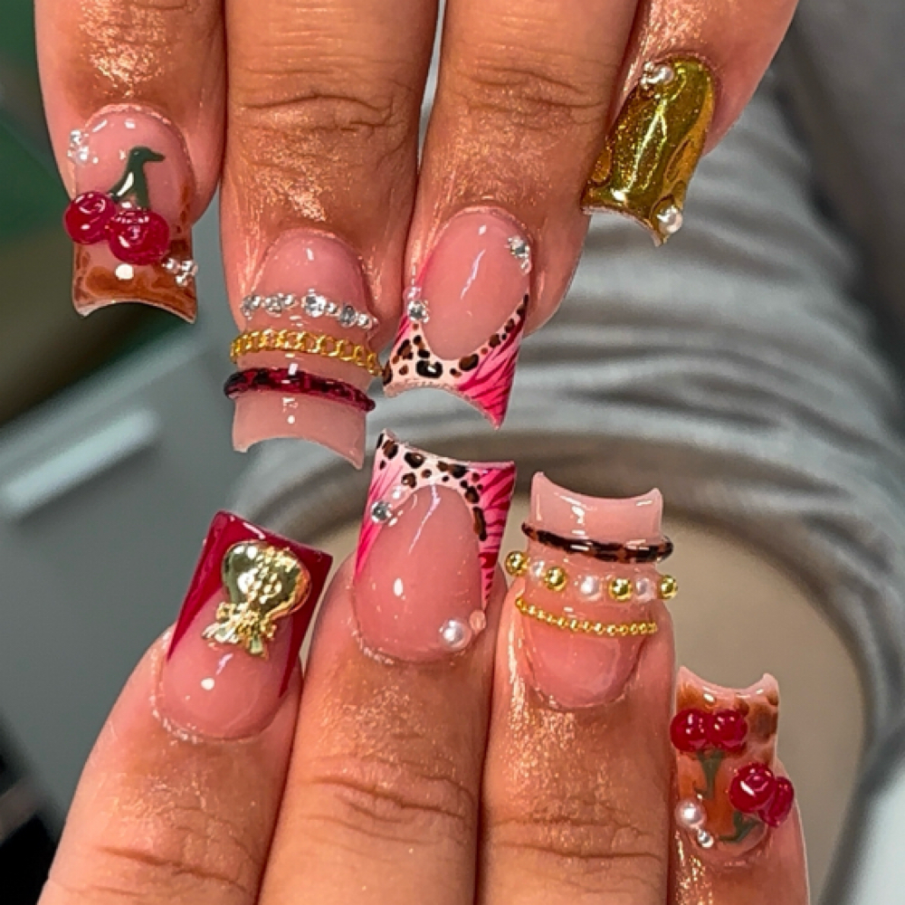 acrylic nail fill in (only my work) at Nailed By Em in South Charleston, WV