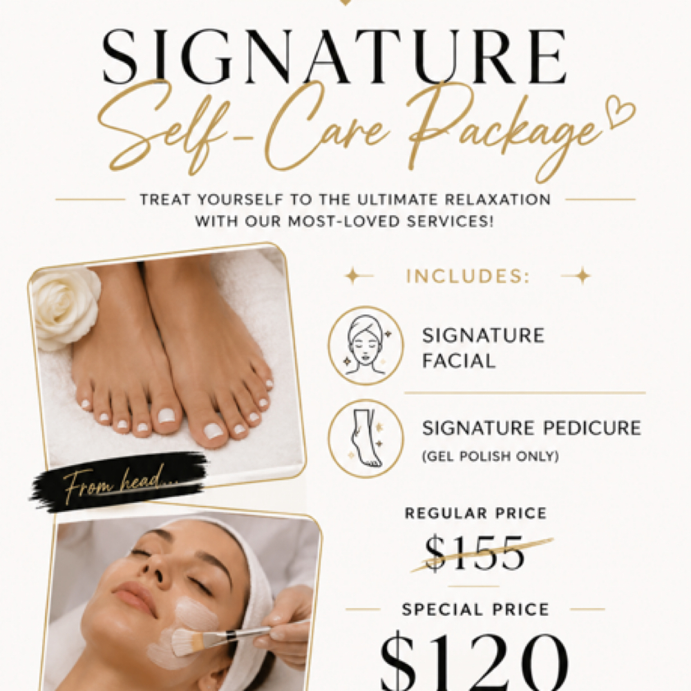 SIGNATURE FACIAL AND PEDI (gel) at Wildflower Beauty Salon in Sinton, TX