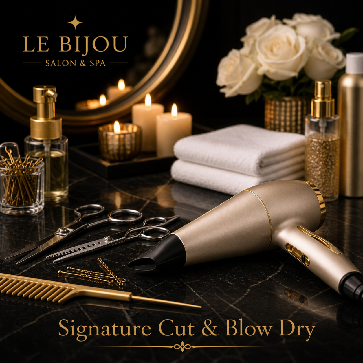 Hair - Signature Cut & Blow Dry at Le Bijou Nails and Spa Salon in Houston, TX