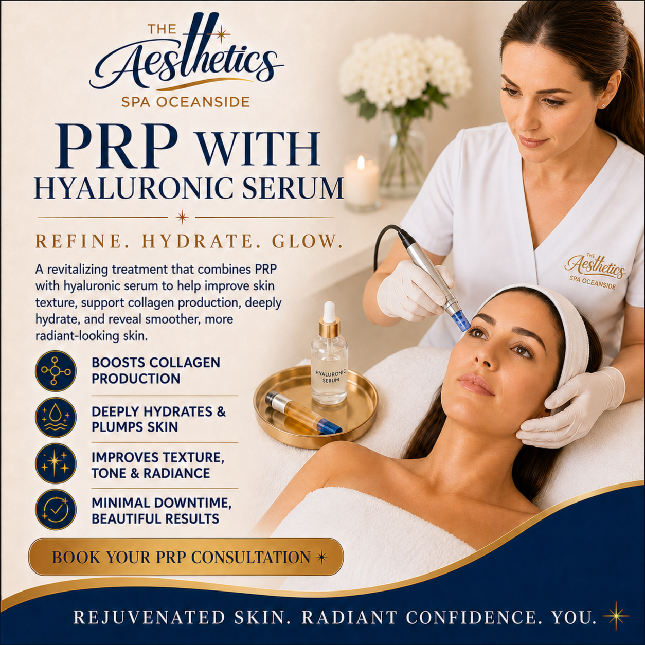 PRP with Hyaluronic Serum at The Aesthetics Spa in Oceanside, NY