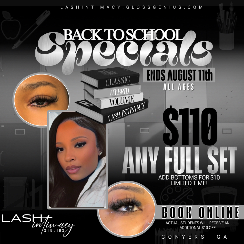 BACK TO SCHOOL $110 ANY FULL SET