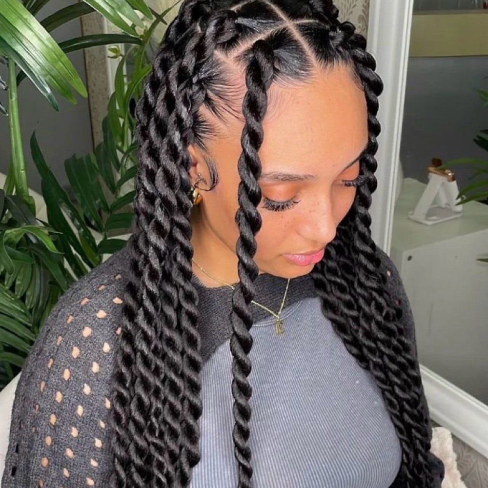 Senegalese Jumbo Twist Mid Back