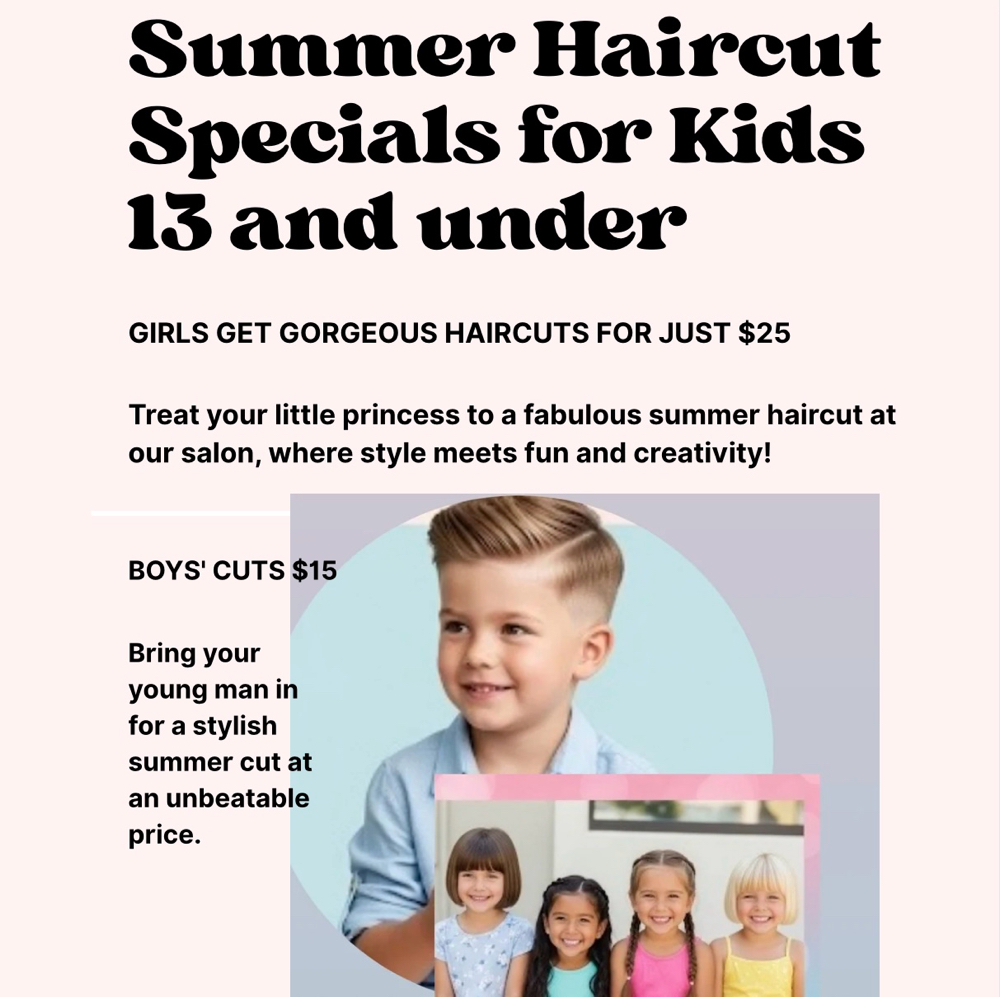 Kids Summer Haircut Special