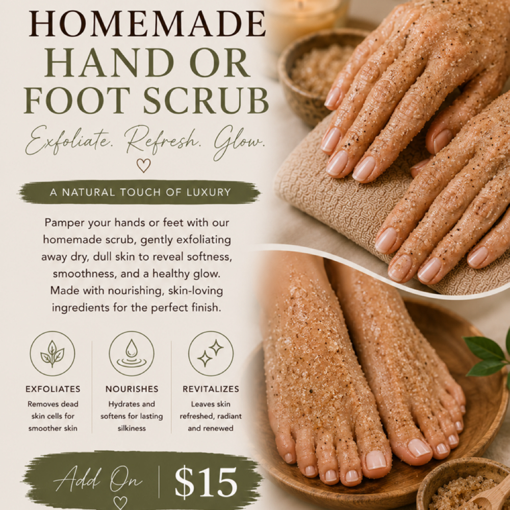 Hand OR Foot SCRUB Add On at Kalm & Glow in Fortmill, SC