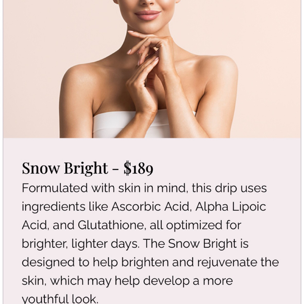 IV Drip- Snow Bright at Cherished Aesthetics in Snellville, GA