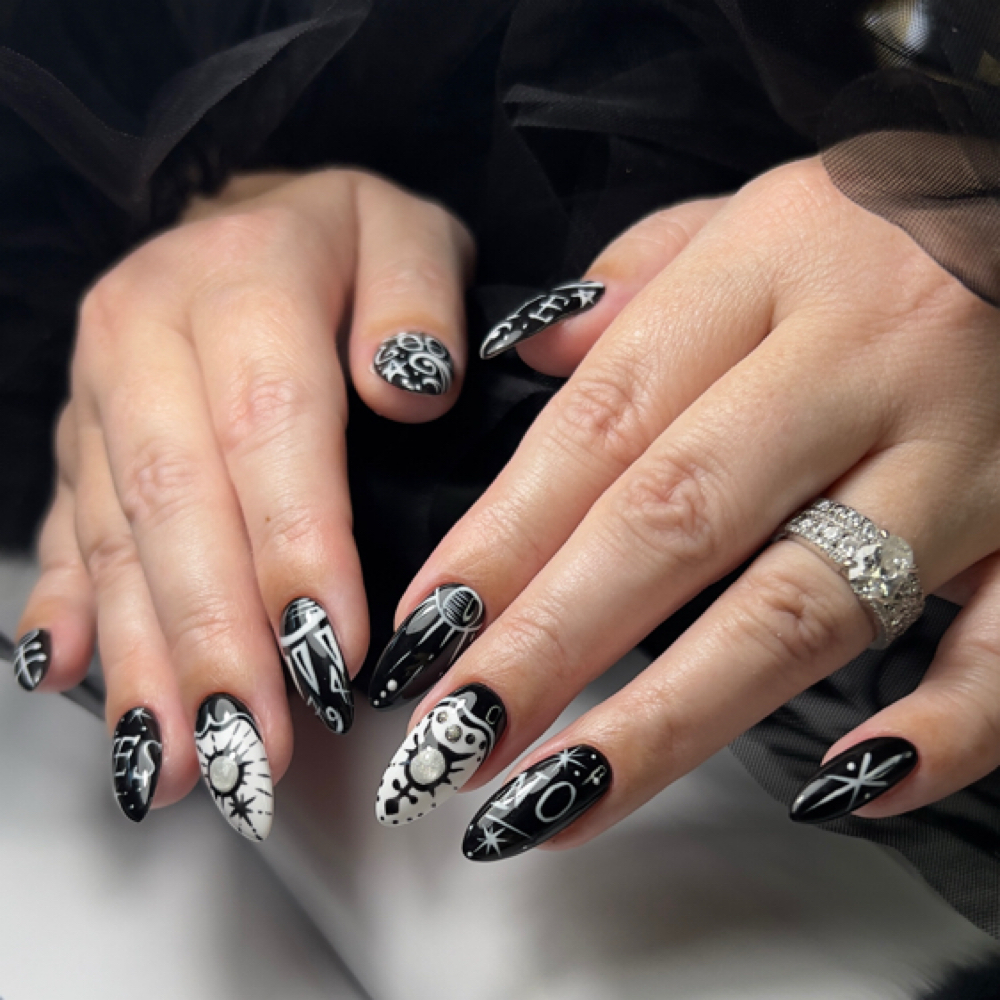 Russian Manicure+ Gel overlay + Design at Estabrook Aesthetics in Katy, TX