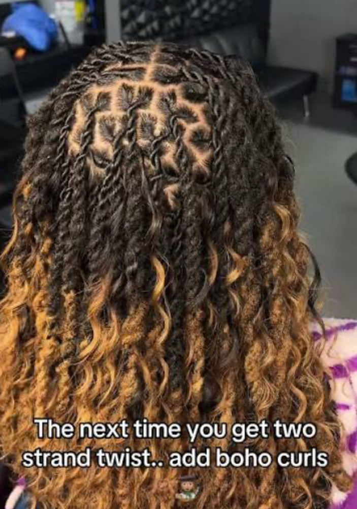 Locs Styles Two Strand Twist Boho at ROSE-S-E-E BEAUTY, LLC in Richmond Hill, GA