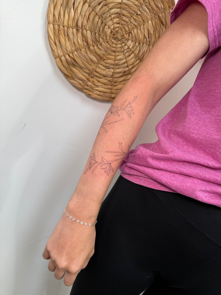 Floral/Vine FOREARM Wrap Tattoo