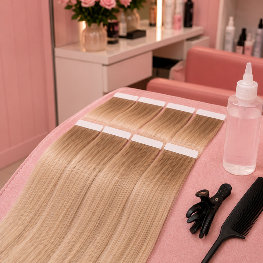 Retape tape in extensions at Arletti Hair Designs in Crofton, MD