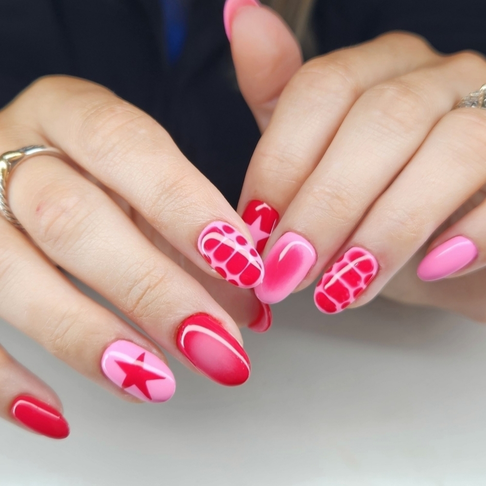 Dry/E-file mani + Level 2 nail art at nailart_by_erin in The Woodlands, TX