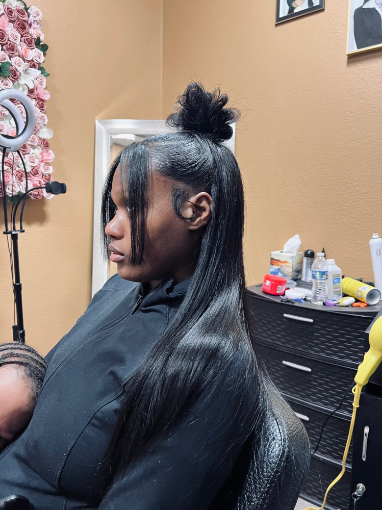 Half Up/ Down Quick Weave
