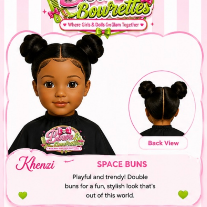 Space Buns for Dolls at Bows&Bowrettes in West Hollywood, CA