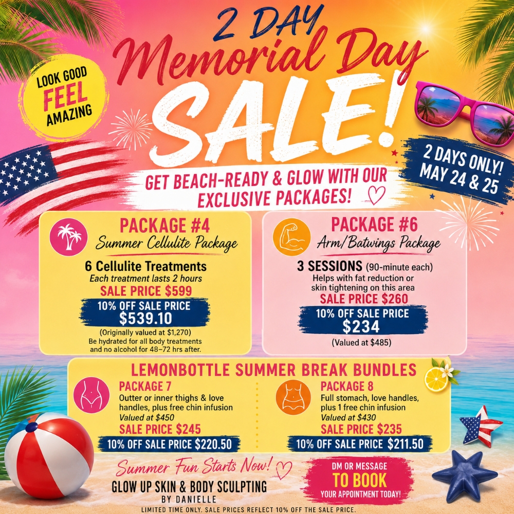 Memorial Day Package #4 Cellulite at Glow Up Skin & Body Sculpting by Danielle.glossgenius.com in Houma, LA