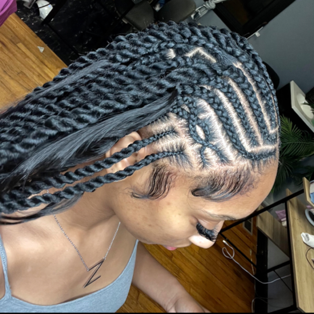 Fulani Twists (w/ Design) at HairByZhordanReignn in Smyrna, TN