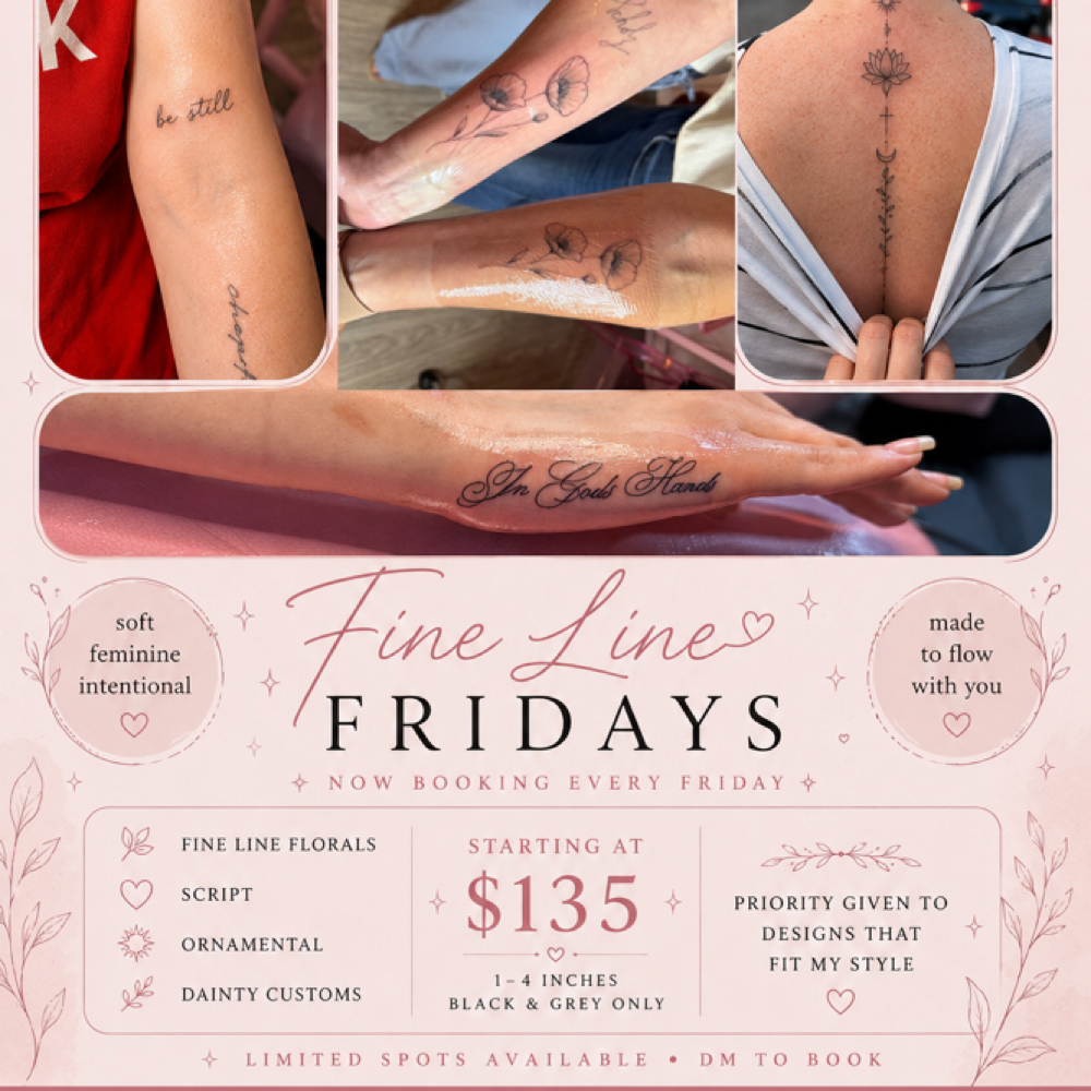 Fine Line Fridays at Inkfluenced Beauty in portland, OR