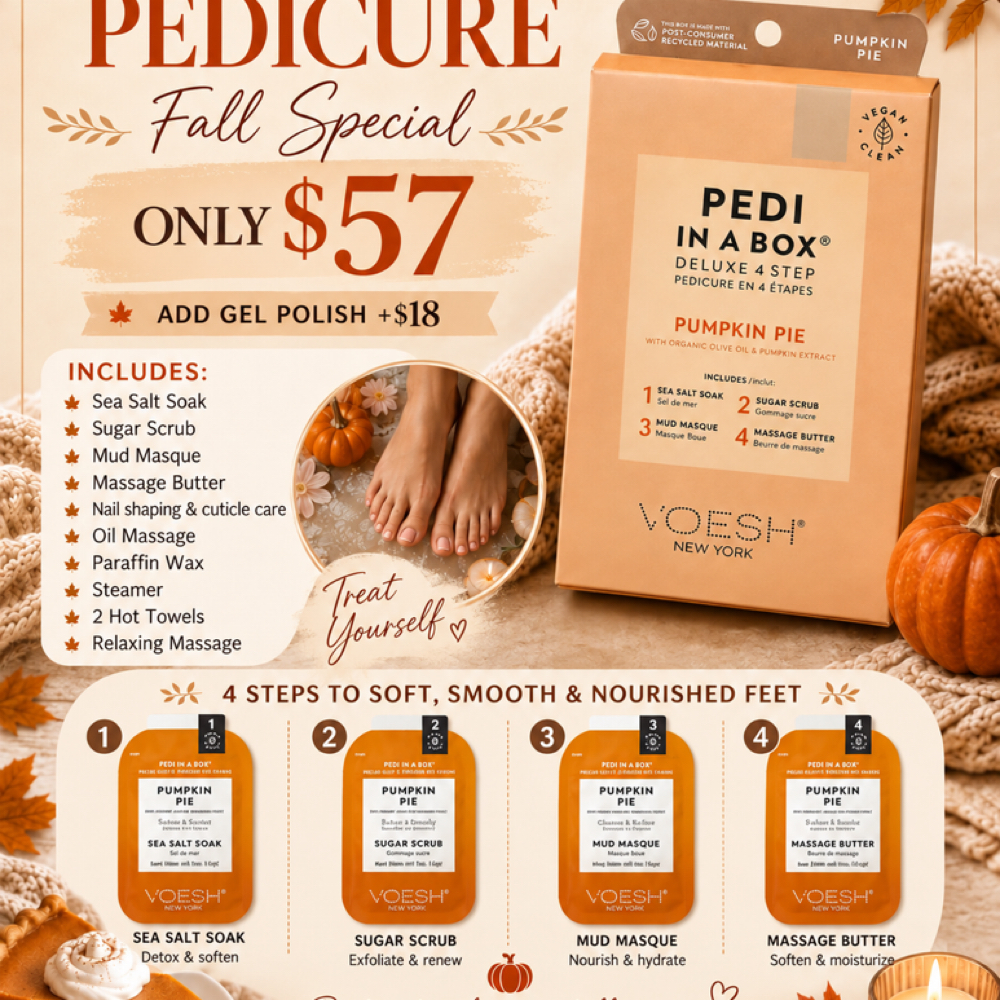 Pumpkin Pie Pedicure at Hannah studio in Wilmington, NC