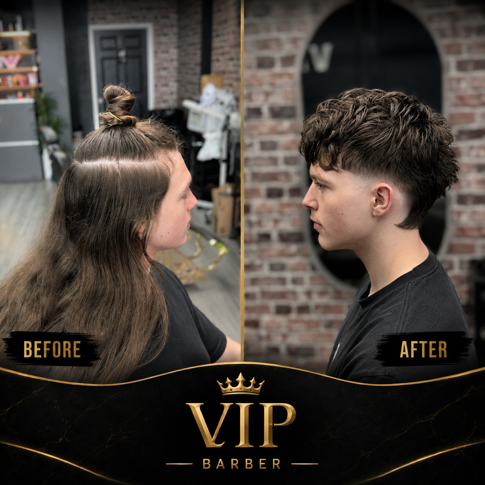 Long Hair Scissor Cut & Style at VIP BARBER in LITTLE ROCK, AR