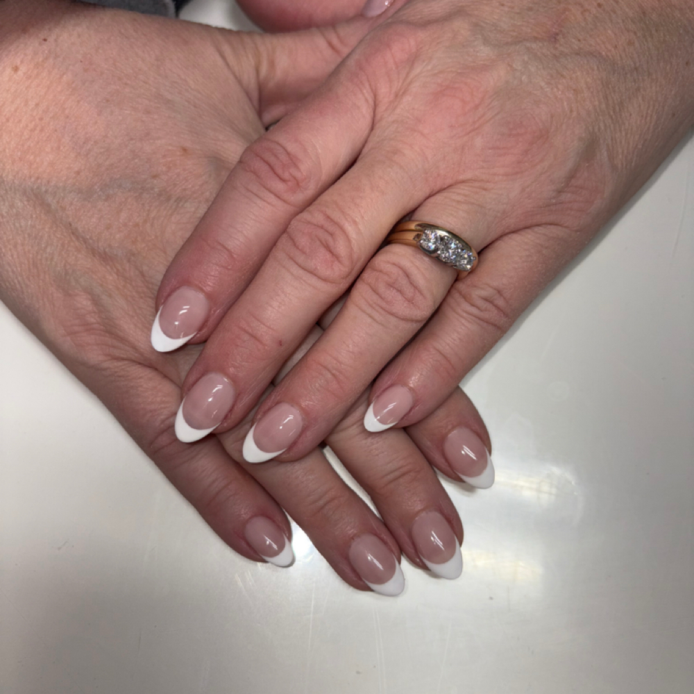 French Tips at riley’s nail bar in Valley Grove, WV