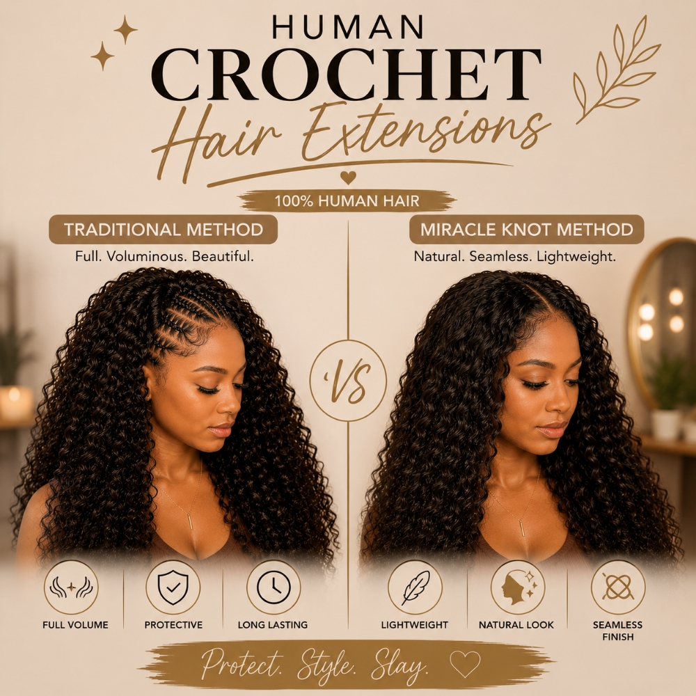 Human Crocheted Hair Extensions at Regina's Hair & Nail Studio in Corning, CA